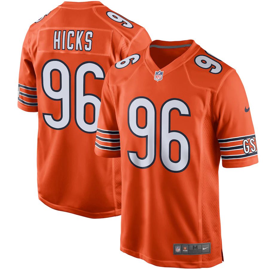 Men Chicago Bears #96 Akiem Hicks Nike Orange Player Game NFL Jersey